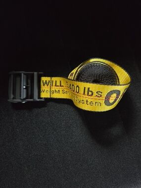 Off-White Yellow Industrial Webbing Belt with Black Buckle